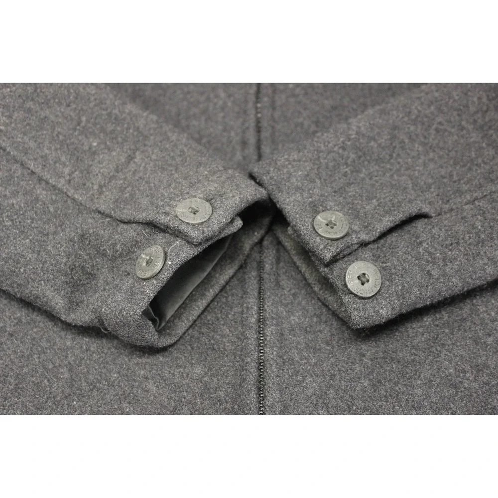 Woolrich‎ Vintage Style Wool Jacket Women's Small Charcoal Gray Full Zip Classic
